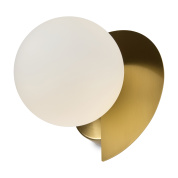 настенный светильник с круглым плафоном и золотистым отражателем