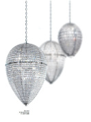 подвесной светильник с каплевидными плафонами из металлической сетки