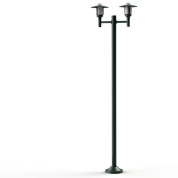 уличный фонарный столб серого цвета с тремя плафонами