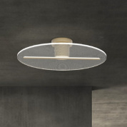 настенно-потолочный светильник круглой формы с металлическим ободом цвета золота