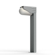 уличный фонарный столб с асимметричным плафоном серого цвета