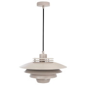 подвесной светильник с многослойным плафоном в форме дисков из белого металла