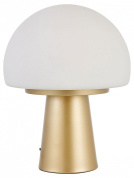настольная лампа с полусферическим плафоном и золотым основанием
