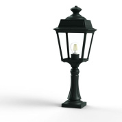 садовый светильник-столбик с фонарным плафоном серого цвета