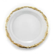 Empire white & gold dinner plate тарелка, Villari