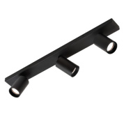 потолочный светильник с тремя регулируемыми плафонами чёрного цвета