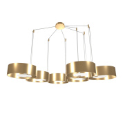 подвесной светильник с шестью цилиндрическими источниками света на подвесах