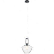 Everly 15.25" 1 Light Bell Pendant Clear Glass Black подвесной светильник 42141BK Kichler