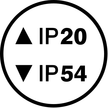 IP54/20 ingress protection rating