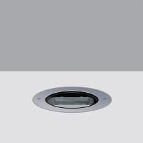 Light Up Family Floor recessed Earth D=191mm - Warm white -Flush-mount stainless steel frame - Wall Washer Super Comfort optic - DALI 16.5W 297.5lm - 3000K - DALI-2 - Colour: Steel