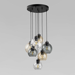 a068539 TK Lighting Cubus подвесная люстра с несколькими стеклянными шарообразными плафонами на круглой потолочной базе