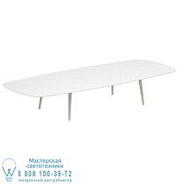 СТОЛ STYLETTO HIGH LOUNGE 300X120CM АЛЮМИНИЕВЫЕ НОЖКИ ГРИБНАЯ КЕРАМИЧЕСКАЯ ВЕРХНЯЯ ВЕРХНЯЯ БЕЛАЯ Royal Botania