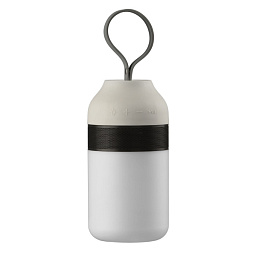 настольный светильник с колбой опалового стекла, корпус серый