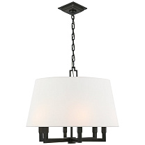 Square Tube Hanging Shade бронза с льняным абажуром