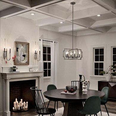 Downtown Deco 21.5" 6 Light Convertible Chandelier Midnight Chrome люстра 44128MCH Kichler