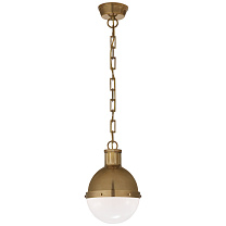 Hicks Small Pendant полированная старая латунь с белым стеклом