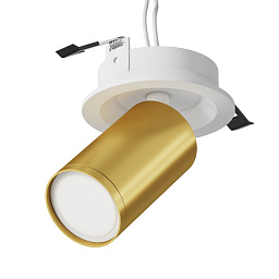 C048CL-U-1WMG Maytoni Focus встраиваемый потолочный светильник с золотистым корпусом и белой окантовкой