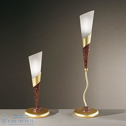 6790/L1 MM lampadari Forme настольный светильник с узким плафоном из матового стекла и золотистой подставкой