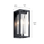 Mercer 16" 1 Light Wall Light Clear Seeded Glass Black уличный настенный светильник 59061BSL Kichler — фото 7