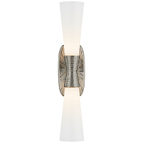 Utopia Large Double Bath Sconce полированный никель с белым стеклом