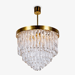 CL464-60 Bella Figura Ribbon люстра с округлым корпусом и каскадными кристаллами на золотистой арматуре