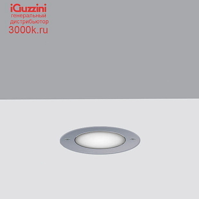 EQ88 Light Up iGuzzini Recessed luminaire Earth D=137 mm - Flush-mount stainless steel frame -Warm White - Diffuse optic