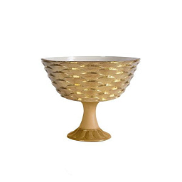 0007435-602 Villari Peacock чаша для фруктов с ножкой из золота