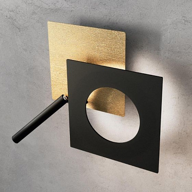 Petra Icone Накладной настенный светильник для чтения Circle, Square Black, Gold i-c-0032