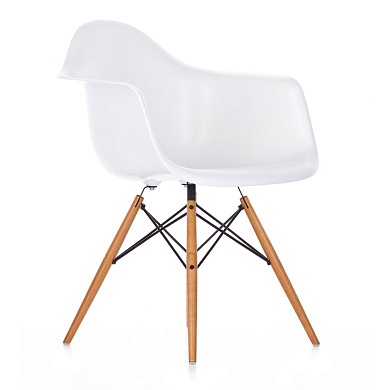 4055737331718 Eames Vitra Стул обеденный на деревянных ножках, белый/золотистый клен