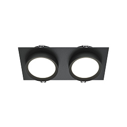 DL086-02-GX53-SQ-B Maytoni Hoop двойной встраиваемый потолочный светильник черного цвета с круглыми модулями