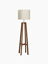 Торшер Heathfield Tripod — Антикварный дуб; Хромовая