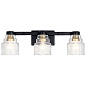 Vionnet 24" 3 Light Vanity Light with Clear Glass Black настенный светильник 55012BK Kichler — фото 3