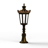 Louvre N° 7; one-piece clear glass Built-in LED 2700°K warm white 13W; Gold patina