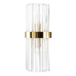 SORPRESA AP2 BRASS/TRANSPARENTE Crystal Lux SORPRESA настенное бра с прозрачным цилиндрическим плафоном и латунным кольцом
