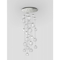 Подвесной светильник OTO R60 из хрустального полосатого стекла сатинированного никеля G9 CE