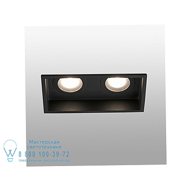 40125 HYDE Black square recessed lamp 2L встраиваемый светильник Faro barcelona