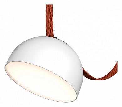 подвесной светильник белого цвета с гладким корпусом на ременном подвесе 48V