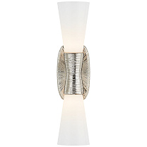 Utopia Small Double Bath Sconce полированный никель с белым стеклом