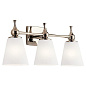 Cosabella 24" 3 Light Vanity Light with Satin Etched Case Opal Glass Polished Nickel настенный светильник 55092PN Kichler — фото 3
