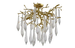 REINA PL5 D600 GOLD PEARL Crystal Lux REINA потолочная люстра с металлическим каркасом цвета золота и хрустальными подвесами