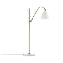 BESTLITE BL3 - Lampadaire/Pied laiton, abat-jour blanc mat