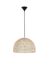Natural Rattan Sandy Black Steel Base & Fabric Cable LED E27 1x12 Watt 100-240Volt IP20 Bulb Excluded D: 40 H: 250 cm
