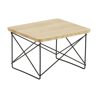 20119514 Occasional Vitra Квадратный прикроватный столик дубовый с чёрным основанием