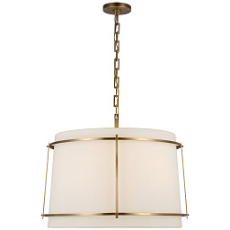 S5687BZ-L/FA Visual Comfort Callaway подвесной светильник с широким текстильным абажуром и матовым акриловым рассеивателем