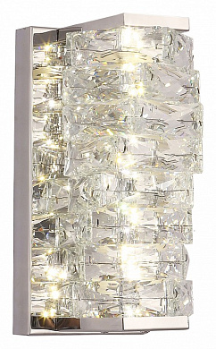 настенный светильник с фактурным стеклом и хромированным основанием