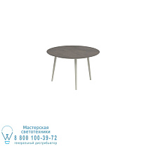 ОБЕДЕННЫЙ СТОЛ STYLETTO STANDARD Ø 120 СМ, АЛЮМИНИЕВЫЕ НОЖКИ, ГРИБНАЯ КЕРАМИЧЕСКАЯ СТОЛ, TERRA MARRONE Royal Botania