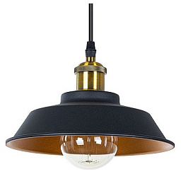 A7038SP-1BK Arte Lamp Cappello подвесной светильник с двойным металлическим плафоном чёрно-золотого цвета