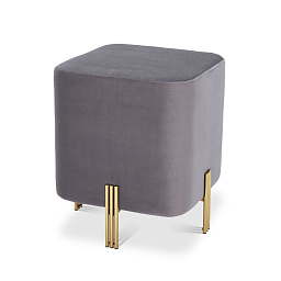 113778 Eichholtz Stool табурет кубической формы с мягкой обивкой и металлическими вставками