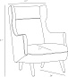 8091 Budelli Wing Chair Cognac Leather Dark Walnut Arteriors мягкое сиденье