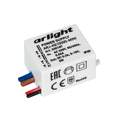 030187 Arlight LED драйвер ARJ-KE10300-MINI (3W, 300mA)